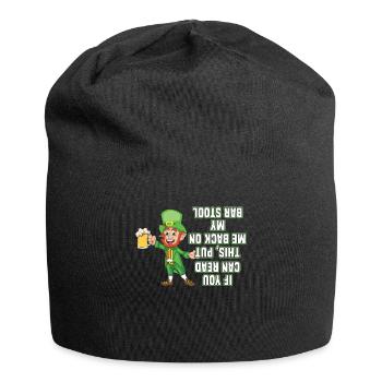 Funny Leprechaun Drunk Shamrock Saint Patricks - Jersey-Beanie - Schwarz - Vorne