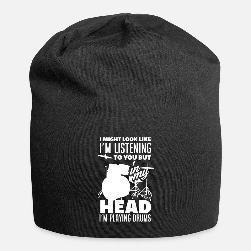 Drums Drummer Gift - Bonnet en jersey - noir
