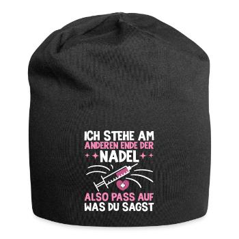 Ich Stehe Am Anderen Ende Der Nadel Pflegerin - Jersey-Beanie - Schwarz - Vorne