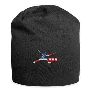 Escrime USA Team Drapeau américain Escrimeur américain - Bonnet en jersey - noir - Devant