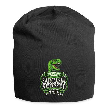 Dinosaurs, sarcasm, funny saying typography - Jersey Beanie - black - Front