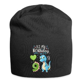 Dinosaure de 9e anniversaire, enfant dinosaure, 9 ans - Bonnet en jersey - noir - Devant