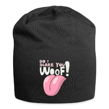 Woof! Lustiger Spruch für Hundebesitzer Halloween - Jersey-Beanie - Schwarz - Vorne
