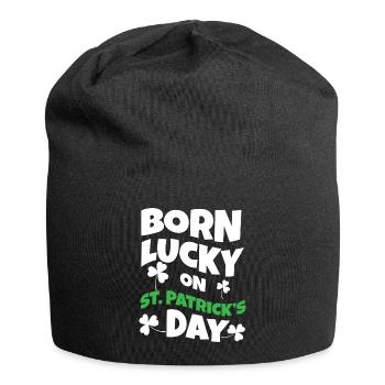 Geburt Lucky Shamrock Clover Saint Patrick Tag - Jersey-Beanie - Schwarz - Vorne