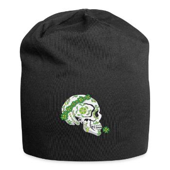 Flower Sugar Bone Shamrock Saint Patrick Day - Bonnet en jersey - noir - Devant