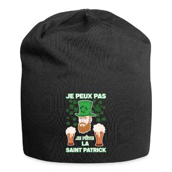 I Can't I Celebrate Saint Patrick Day Beer Love - Jersey Beanie - black - Front