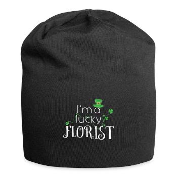 Un fleuriste chanceux Shamrock Saint Patrick Day - Bonnet en jersey - noir - Devant