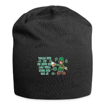 Drôle d’ivrogne Paddy Shamrock Saint Patrick Day - Bonnet en jersey - noir - Devant