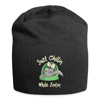 Chinchilla Wildlife Haustier Nagetier Essen - Jersey-Beanie - Schwarz - Vorne