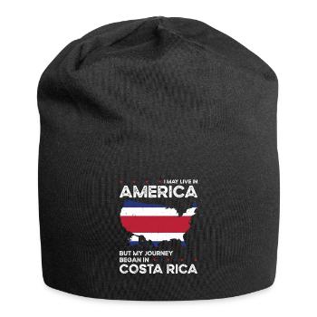 Born Costa Rican Costa Rica American USA - Jersey Beanie - black - Front