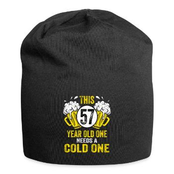 Men Beer Birthday Funny 57 Year Old Beer Lover - Jersey Beanie - black - Front