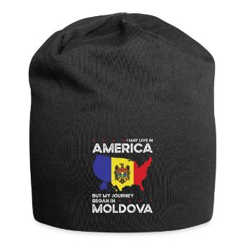 Born Moldovan Moldova American USA Citizenship - Jersey Beanie - black - Front