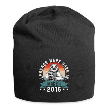 Legends Were Born In March 2016 Sloth Sloth - Jersey Beanie - black - Front