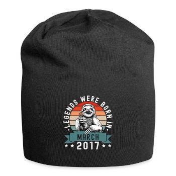 Legends Were Born In March 2017 Sloth Sloth - Jersey Beanie - black - Front