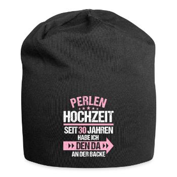 30 verheiratet Perlen Hochzeit 30.Hochzeitstag - Jersey-Beanie - Schwarz - Vorne