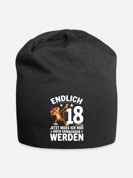 18 Years Boy Girl Man 18th Birthday Finally 18 - Jersey-Beanie - Schwarz