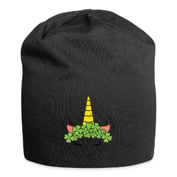 Unicorn Kids Kawaii Clover Saint Patrick Day - Jersey-Beanie - Schwarz - Vorne