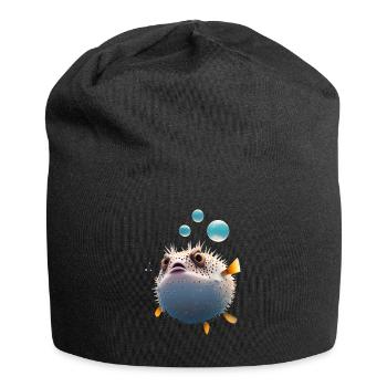 Puffer fish puffer fish Fish Ocean animal - Jersey Beanie - black - Front