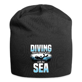 Diving Allows You To Be One With The Sea - Jersey Beanie - black - Front