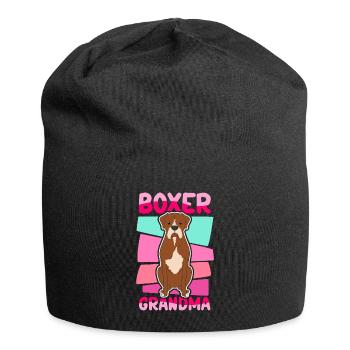 Boxer Grandma German Boxer Dog Gift - Jersey Beanie - black - Front