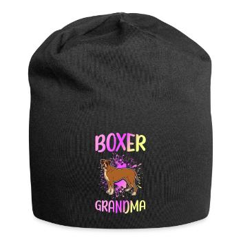 Boxer Grandma | German Boxer Dog Gift - Jersey Beanie - black - Front