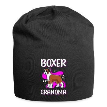Boxer Grandma German Boxer Dog Gift - Jersey Beanie - black - Front