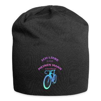 Rennrad Liebe meinen Mann! Perspektive Rosa-Türkis - Jersey-Beanie - Schwarz - Vorne