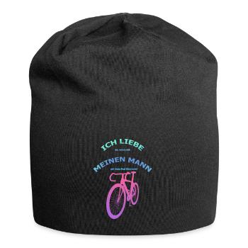 Rennrad Liebe meinen Mann! Perspektive Türkis-Rosa - Jersey-Beanie - Schwarz - Vorne