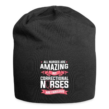 All Nurses Are Amazing But Correctional Nurses Are - Jersey Beanie - black - Front