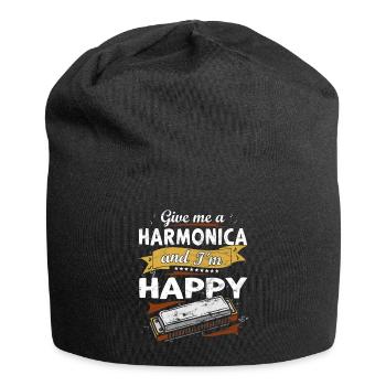 Drôle d’instrument d’harmonica vintage - Bonnet en jersey - noir - Devant