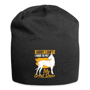 Deutsche Dogge Hund Haustier Hundehalter Geschenk - Jersey-Beanie - Schwarz - Vorne