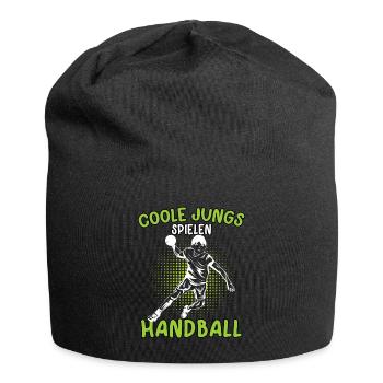 Coole Jungs spielen Handball Handballer - Jersey-Beanie - Schwarz - Vorne