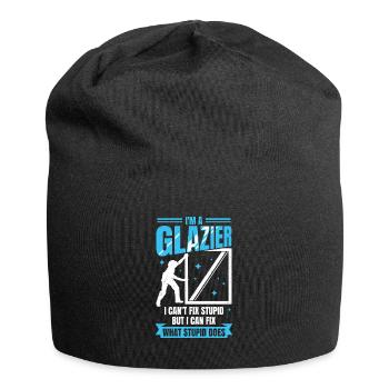 Lustiges Glaser Job Glasermeister Geschenk - Jersey-Beanie - Schwarz - Vorne