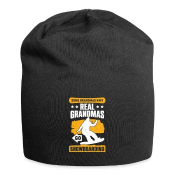 Snowboarding Alte Frau Oma Snowboarderin Geschenk - Jersey-Beanie - Schwarz - Vorne