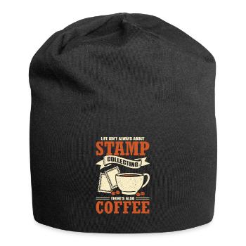 Briefmarken Sammeln Briefmarkensammler Geschenk - Jersey-Beanie - Schwarz - Vorne