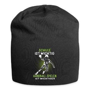 Handball spielen ist wichtiger Handballer - Jersey-Beanie - Schwarz - Vorne