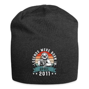 Les légendes sont nées en avril 2011 paresseux défectueux - Bonnet en jersey - charbon - Devant