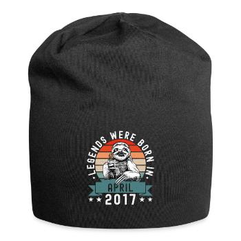 Legends Were Born In April 2017 Faultier Sloth - Jersey Beanie - black - Front