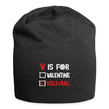 V is for valentine volleyball - Jersey-Beanie - Schwarz - Vorne