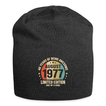 August 1977 46 Jahre Jubiläumsgeschenk - Jersey-Beanie - Anthrazit - Vorne