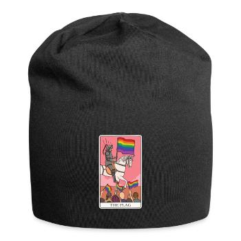 LGBTQ FLAG Tarotkartenfinger für einen Tarot Fan - Jersey-Beanie - Schwarz - Vorne