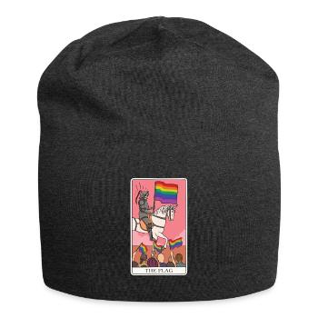 LGBTQ FLAG Tarotkartenfinger für einen Tarot Fan - Jersey-Beanie - Anthrazit - Vorne