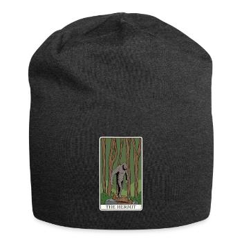 Bigfoot Tarotkarte "Der Einsiedler" für einen - Jersey-Beanie - Anthrazit - Vorne