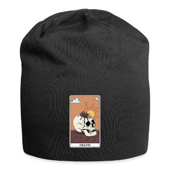 Spider Tarantula Tarotkarte "Tod" für einen Tarot - Jersey-Beanie - Schwarz - Vorne