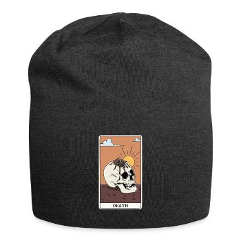 Spider Tarantula Tarotkarte "Tod" für einen Tarot - Jersey-Beanie - Anthrazit - Vorne