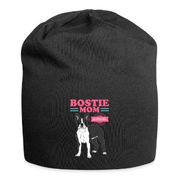 Boston Terrier Mom Hund Hundebesitzer Geschenk - Jersey-Beanie - Schwarz - Vorne