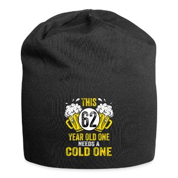 Men Beer Birthday Funny 62 Year Old Beer Lover - Jersey Beanie - black - Front