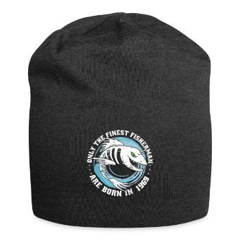 Angler born 1969 birthday funny - Jersey Beanie - charcoal grey - Front