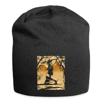 Samouraï Art Japonais Vintage Fighter Rétro - Bonnet en jersey - noir - Devant