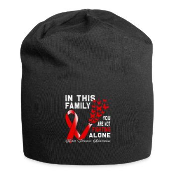 Maladie cardiaque du ruban rouge de la famille Fighter - Bonnet en jersey - noir - Devant